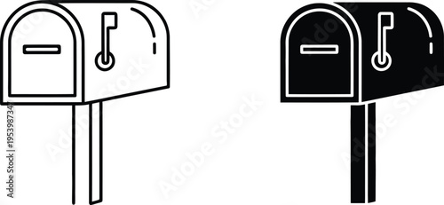 Mailbox vector illustration. vintage design of a postal box for letters and correspondence