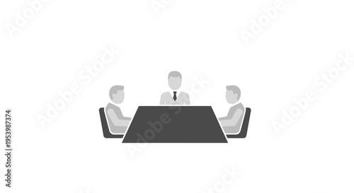 Business meeting with people sitting around table.