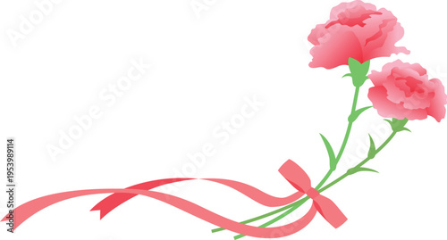 母の日のカーネーション　装飾素材