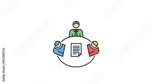 People sitting in a circle discussing documents.