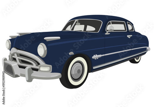 Blue classic sedan car 