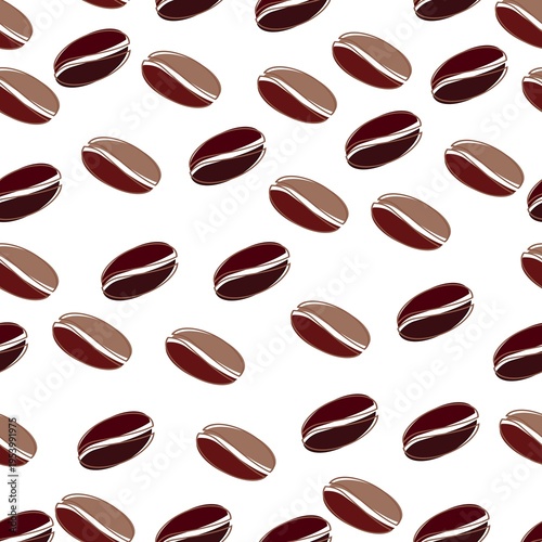 coffee beans seamless pattern