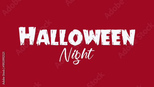 Halloween night text banner spooky typography festive horror theme vector illustration design element for party invitation and seasonal celebration use