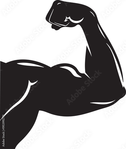 Strong flexed arm muscle icon