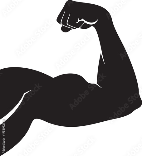 Strong flexed arm muscle icon