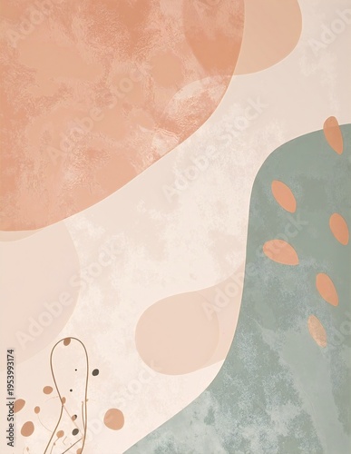 a vibrant abstract painting with swirling orange and blue shapes, layered textures, and bold contrasting strokes