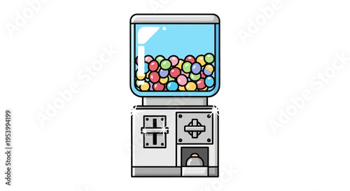 Colorful Gumball Machine Filled with Assorted Candies.