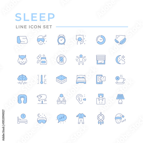 Set color line icons of sleep