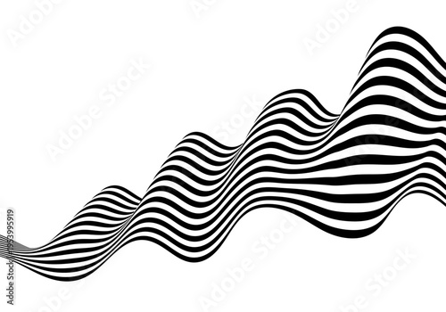 Black and white striped abstraction for a music album cover or poster. Eps 10
