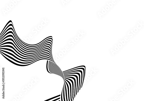 Creative illustration with warped stripes for a web banner or presentation background. Eps 10