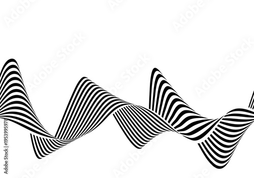 Three-dimensional linear ribbon twisting in space on a clean white background. Eps 10
