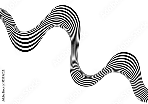 Horizontal abstraction of parallel lines simulating the plastic motion of an energy flow. Eps 10