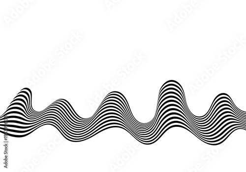 Minimalist graphic element in the form of a striped wave for a modern web interface. Eps 10