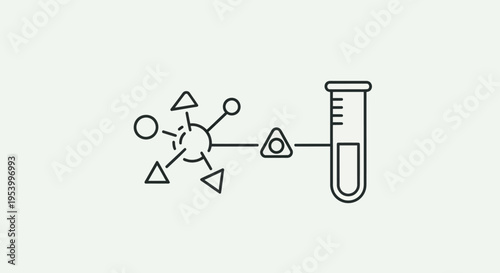 Molecular structure with test tube.