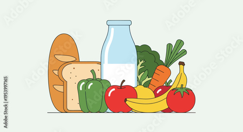 Fresh Fruit and Vegetable Food Items.