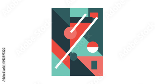 Geometric shapes in abstract composition.