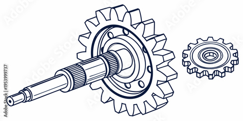 Close-up view of mechanical gears and shafts in an industrial setting