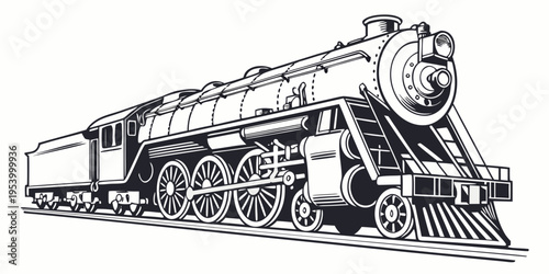 A vintage steam locomotive traveling through a scenic countryside landscape