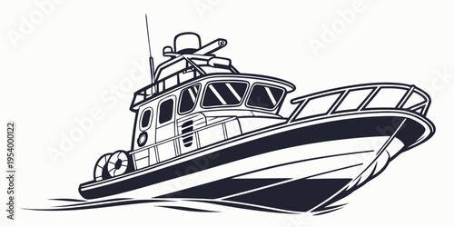 A sleek and modern yacht cruising on calm waters under a clear blue sky