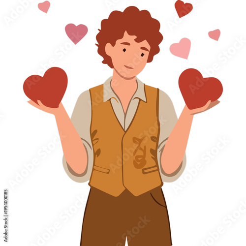 Heart Boy Vector Element