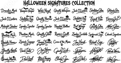 halloween signature fonts spooky handwritten typography collection