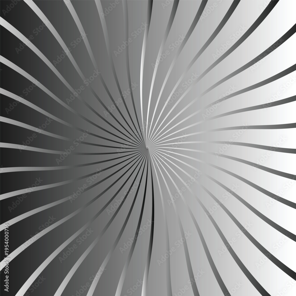 Obraz premium A monochromatic abstract design featuring swirling radial lines emanating from a central point Vector