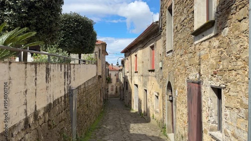 Perdifumo historic village alleys in Cilento Italy, narrow stone streets traditional architecture southern Italy