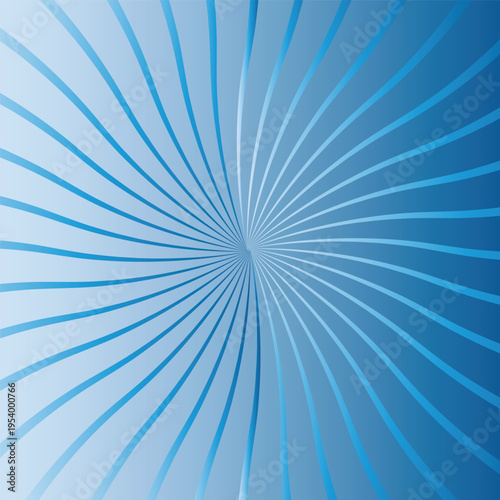 Abstract blue background with curved radial lines creating a dynamic sense of motion and energy Vector