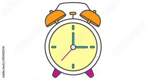 Vintage Style Yellow Alarm Clock.