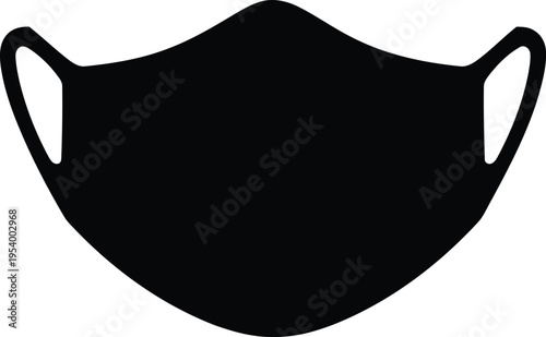 A plain black reusable fabric face mask with ear loops, designed for personal protection and covering the mouth and nose.