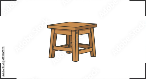 Wooden Stool Furniture Piece Home Decor.