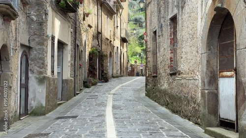 Perdifumo historic village alleys in Cilento Italy, narrow stone streets traditional architecture southern Italy