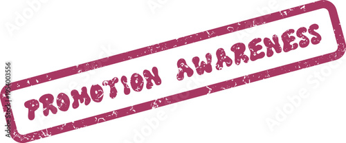 Vibrant magenta promotion awareness stamp for marketing campaigns and publicizing initiatives