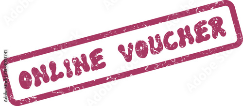 Distressed Online Voucher stamp representing digital coupons and special promotional codes