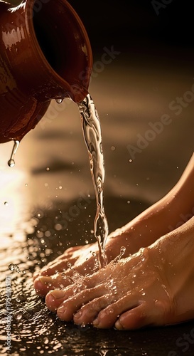 Maundy Thursday, Jesus Christ washing feet, holy ritual of humility, devotion, spiritual cleansing, sacred tradition, ancient practice, Last Supper remembrance