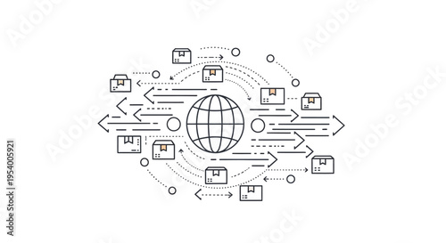 Global Logistics Network and International Shipping Concept.