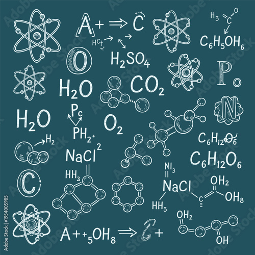 Chemical compounds and molecular structures.
