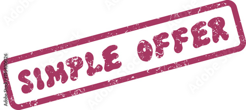 Clear purple rubber stamp text SIMPLE OFFER denotes an easy promotional opportunity