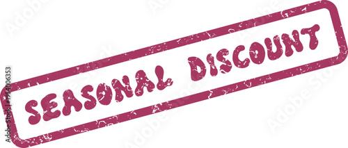 Distinctive red rubber stamp marking an exciting seasonal discount for customers during special buying periods