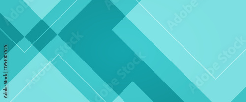 Abstract Turquoise and Teal Geometric Background with Overlapping Diagonal Shapes and Minimalist Professional Design for Modern Technology Web Banner and Corporate Identity Backdrop