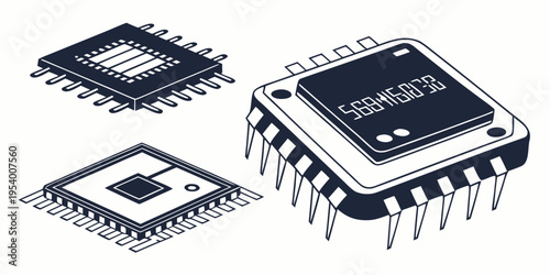 Assorted integrated circuits showcasing various sizes and pin configurations