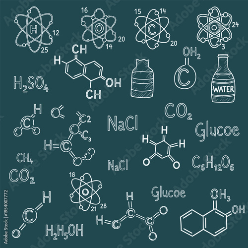 Chemical formulas and molecular structures.