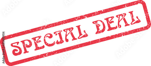 Vibrant red special deal message stamp for retail promotions and online marketing offers