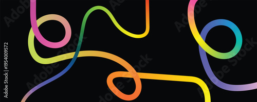 Abstract Colorful Line Art Illustration