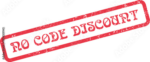 Distinctive Red No Code Discount Stamp for Immediate Online Savings Offers