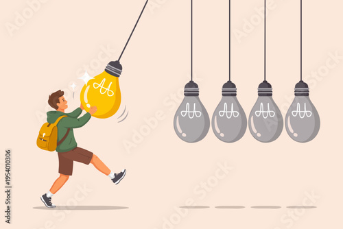 Bright Idea With Young Man