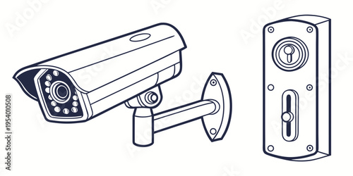 Surveillance camera and door lock emphasizing security and protection