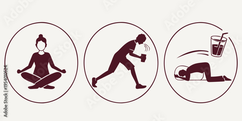 Three different types of exercises for health and well-being