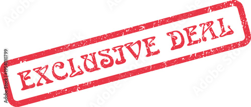 Vibrant red rubber stamp impression stating Exclusive Deal for premium special offers