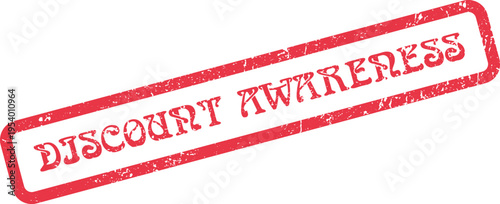Vibrant red rubber stamp impression for discount awareness campaigns and promotional marketing strategies